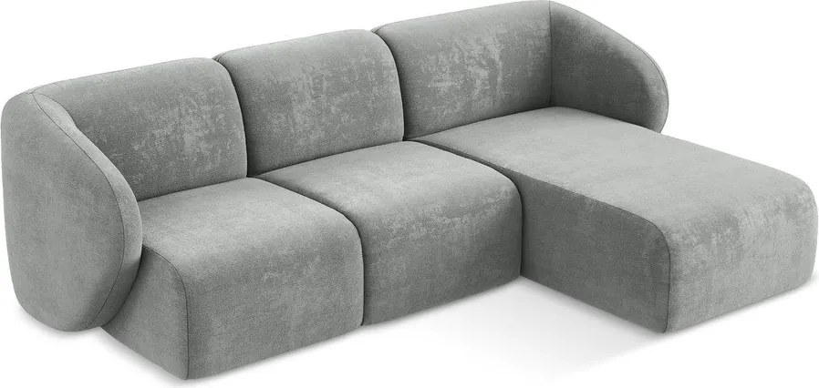 Сив шенилов ъглов диван (десен ъгъл) Lani – Makamii