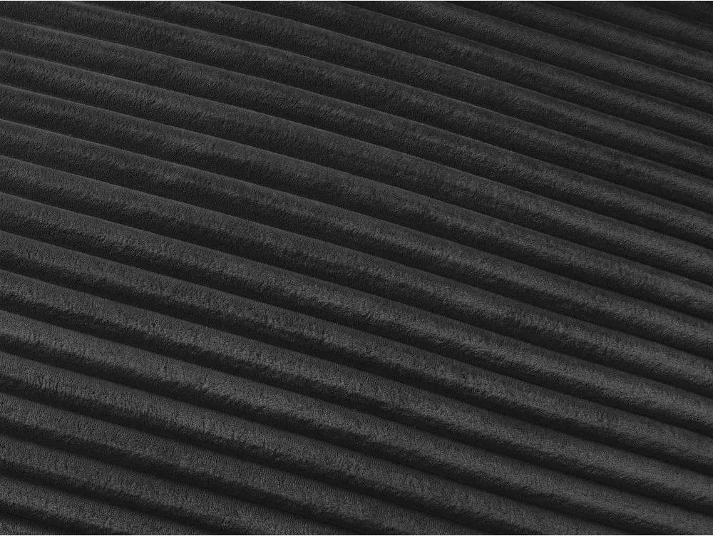 Черен диван за ежедневно спане/сгъваем от рипсено кадифе 220 cm Hugo – Bobochic Paris