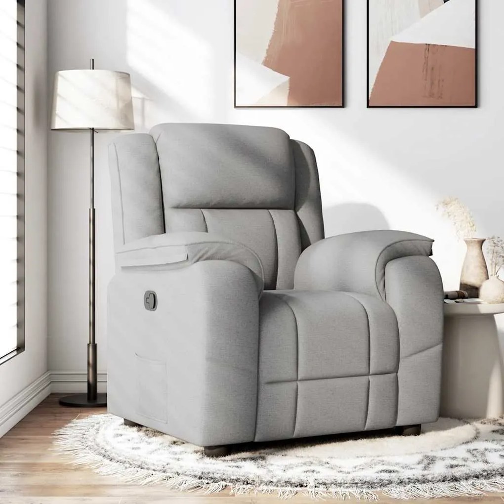 4015709 vidaXL Recliner Chair Cloud Grey Fabric