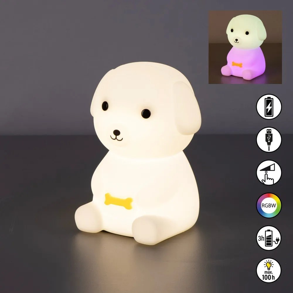 Бяла детска нощна лампа Leo – Fischer &amp; Honsel