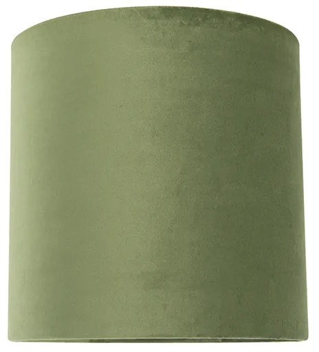 Абажур от кадифе зелен 25/25/25 със златен интериор