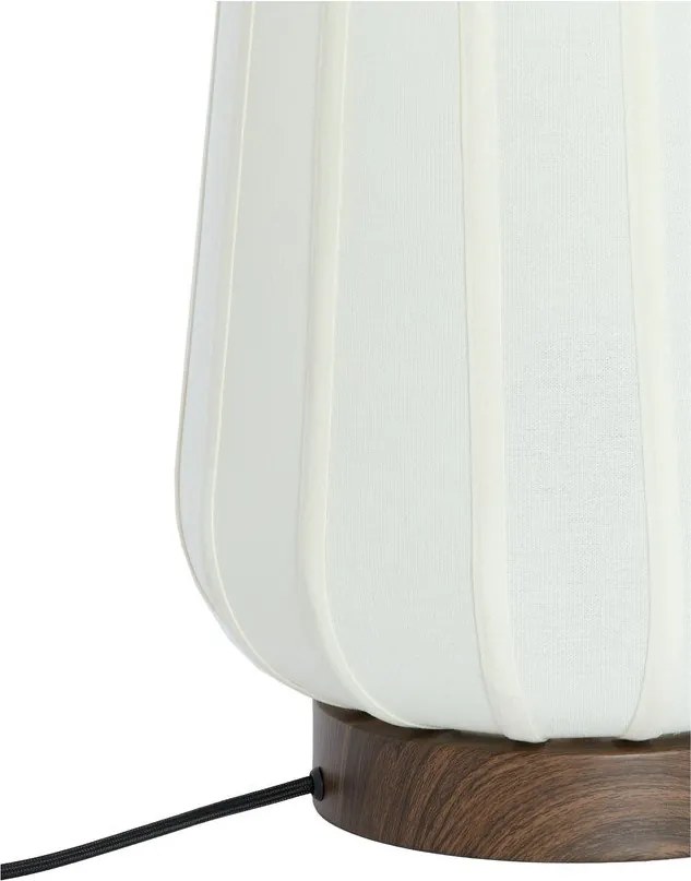 Бяла метална настолна лампа с текстилен абажур (височина 29 cm) Bibia – Light & Living