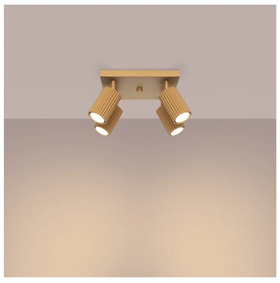 Прожектор в златист цвят 25x25 cm Gleam – Sollux