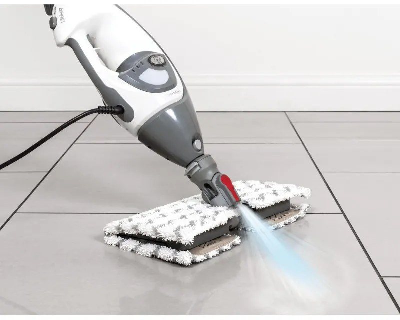 Парочистачка Shark S6005EU, 1200W, 0.5 л, 2 настройки, Технология Klick'n Flip, Steam Blaster, Dirt Grip подложки, Бял/Сив