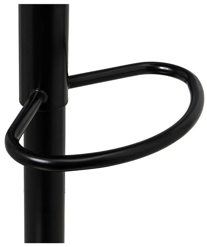 Черни бар столове в комплект от 2 бр. с регулируема височина от имитация на кожа (височина на седалката 56,5 cm) – Casa Selección