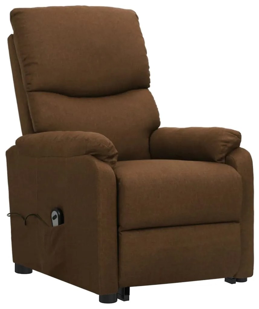 329743 vidaXL Изправящ стол, кафяв, текстил