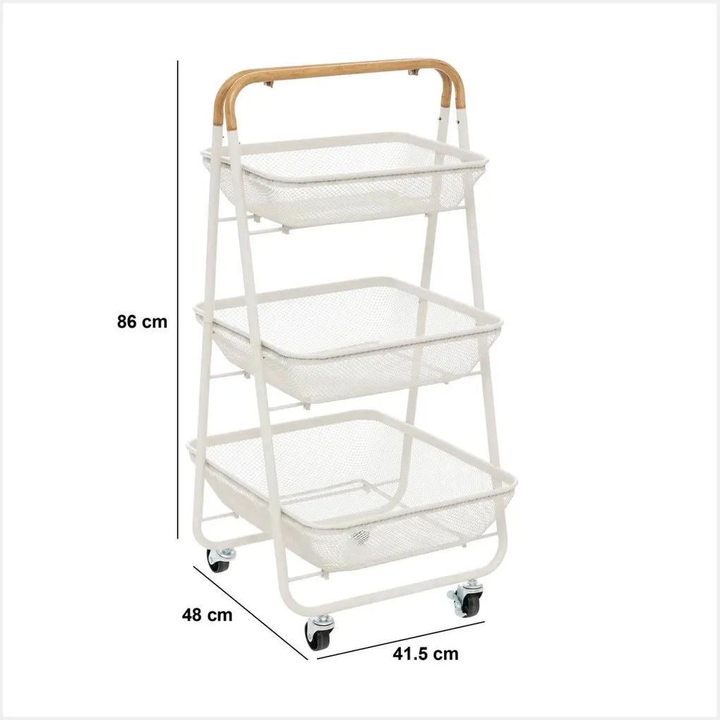 Кухненска количка 5five Mayaj, Метал, 3 нива - Черен