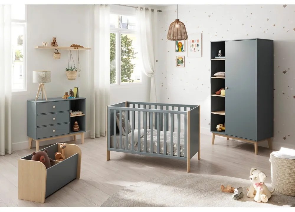 Детско креватче 60x120 cm в естествен цвят/сиво-зелено Esteban – Marckeric