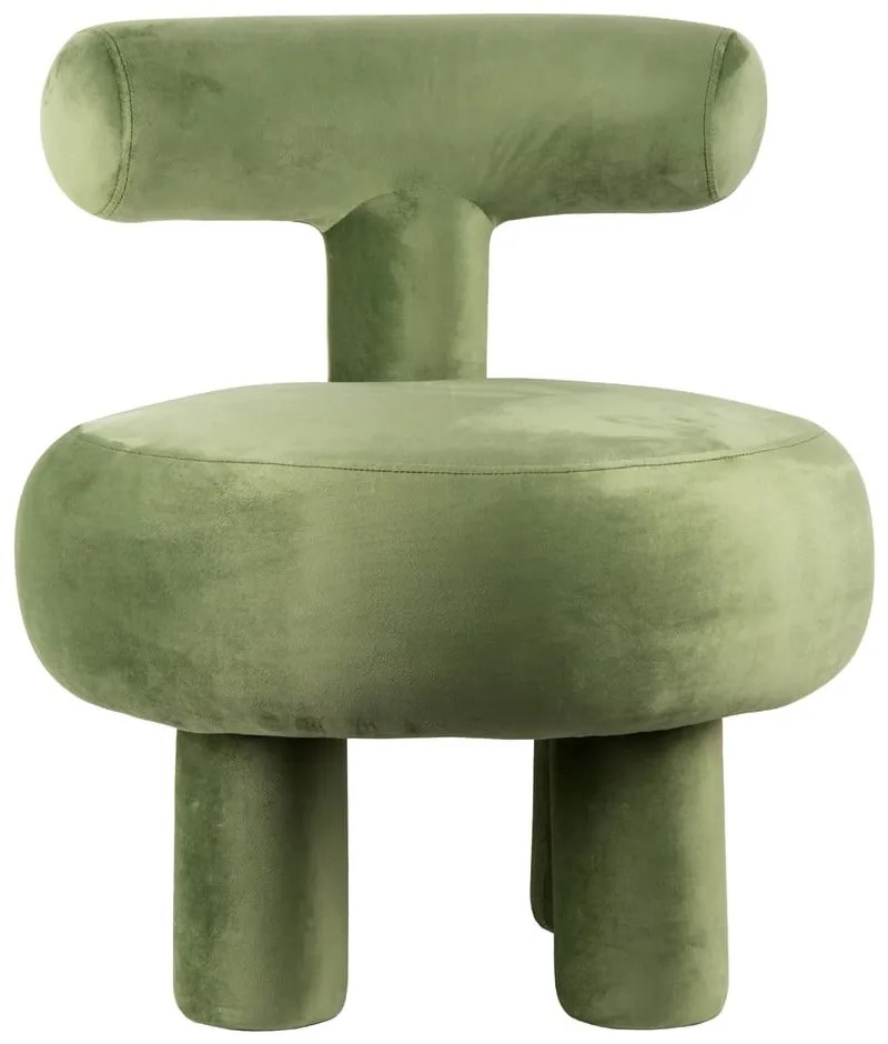 Светлозелено кадифено кресло Abrazo – Leitmotiv