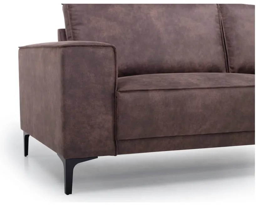 Тъмнокафяв ъглов диван от изкуствена кожа (десен ъгъл) Copenhagen - Scandic