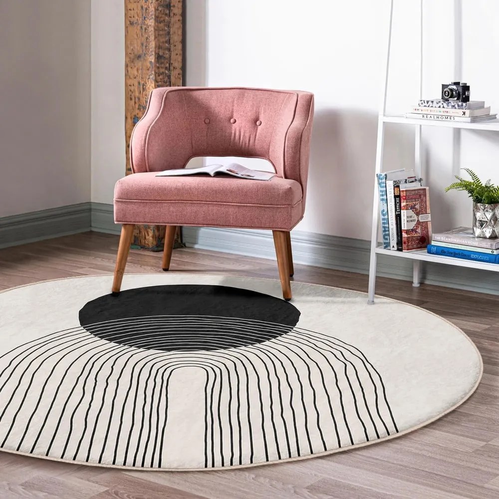 Кремав кръгъл килим подходящ за пране ø 120 cm Comfort – Mila Home