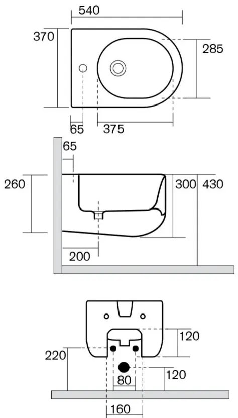 Висящо биде Kerasan Flo Norim