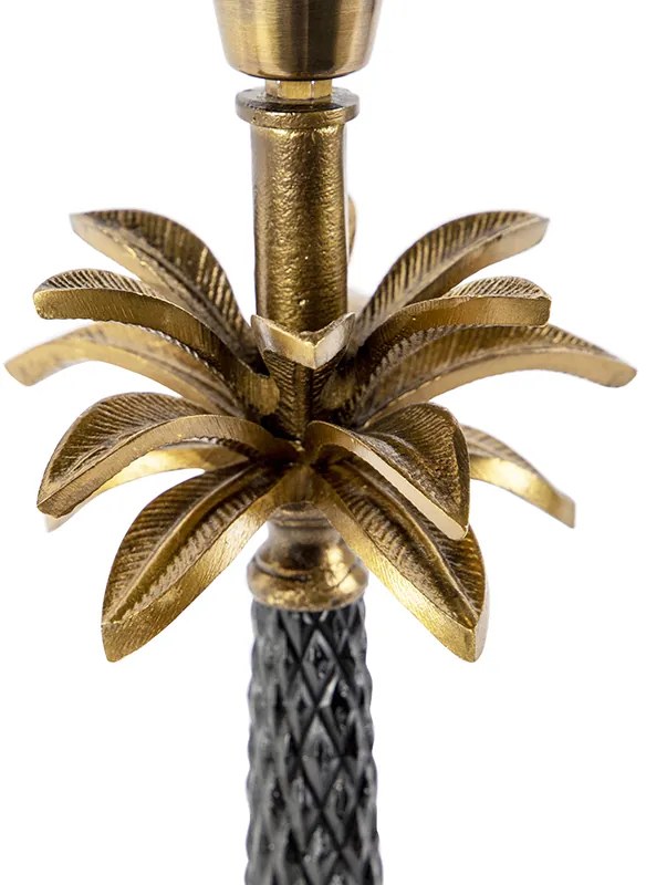 Лампа за маса в стил арт деко бронз с червена кадифена абажур 35 см - Areka