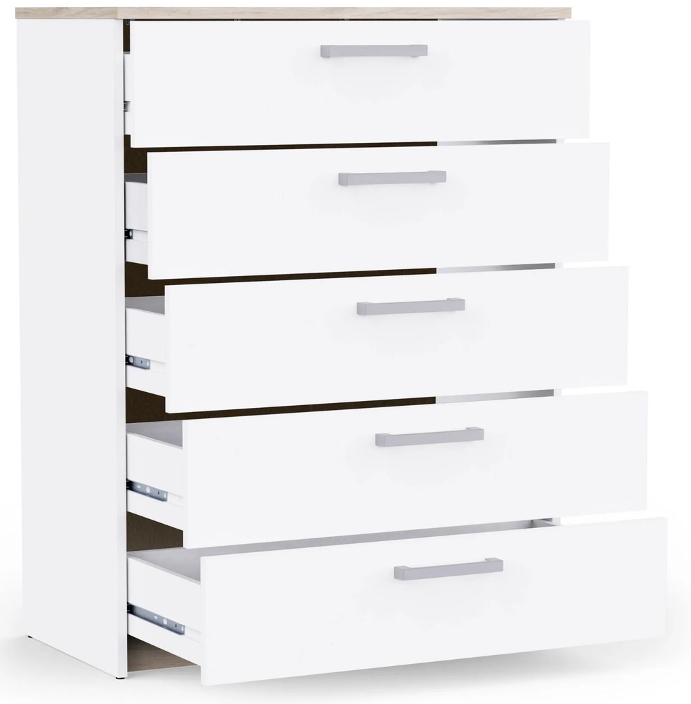 Скрин с 5 чекмеджета Winston - Бял