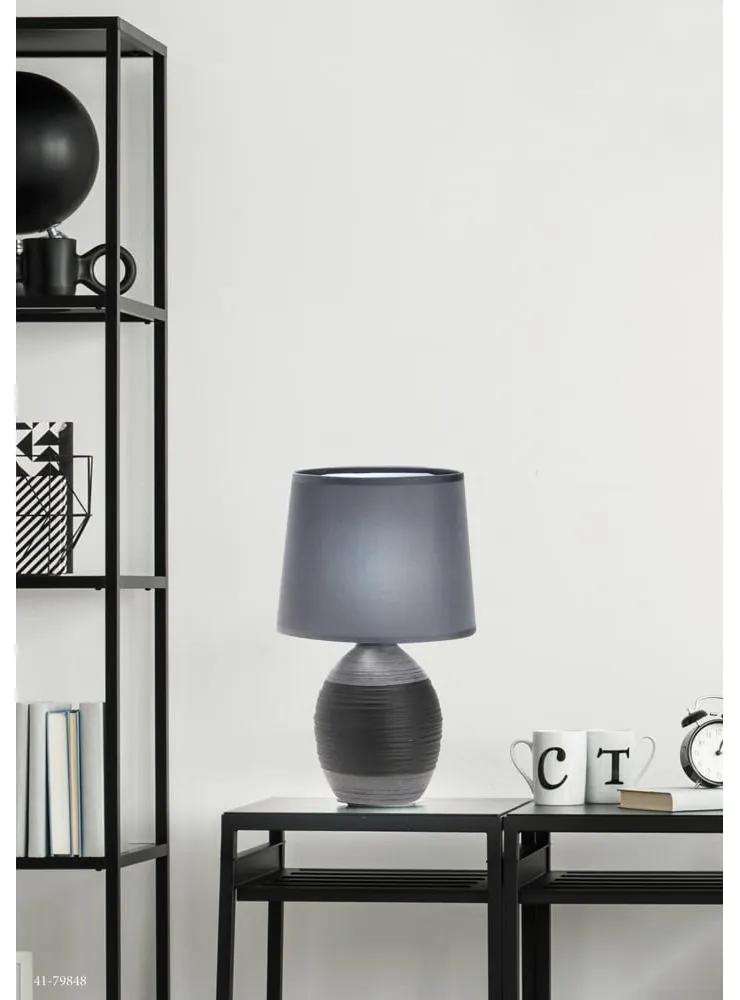 Тъмносива настолна лампа с текстилен абажур (височина 35 cm) Ambon - Candellux Lighting