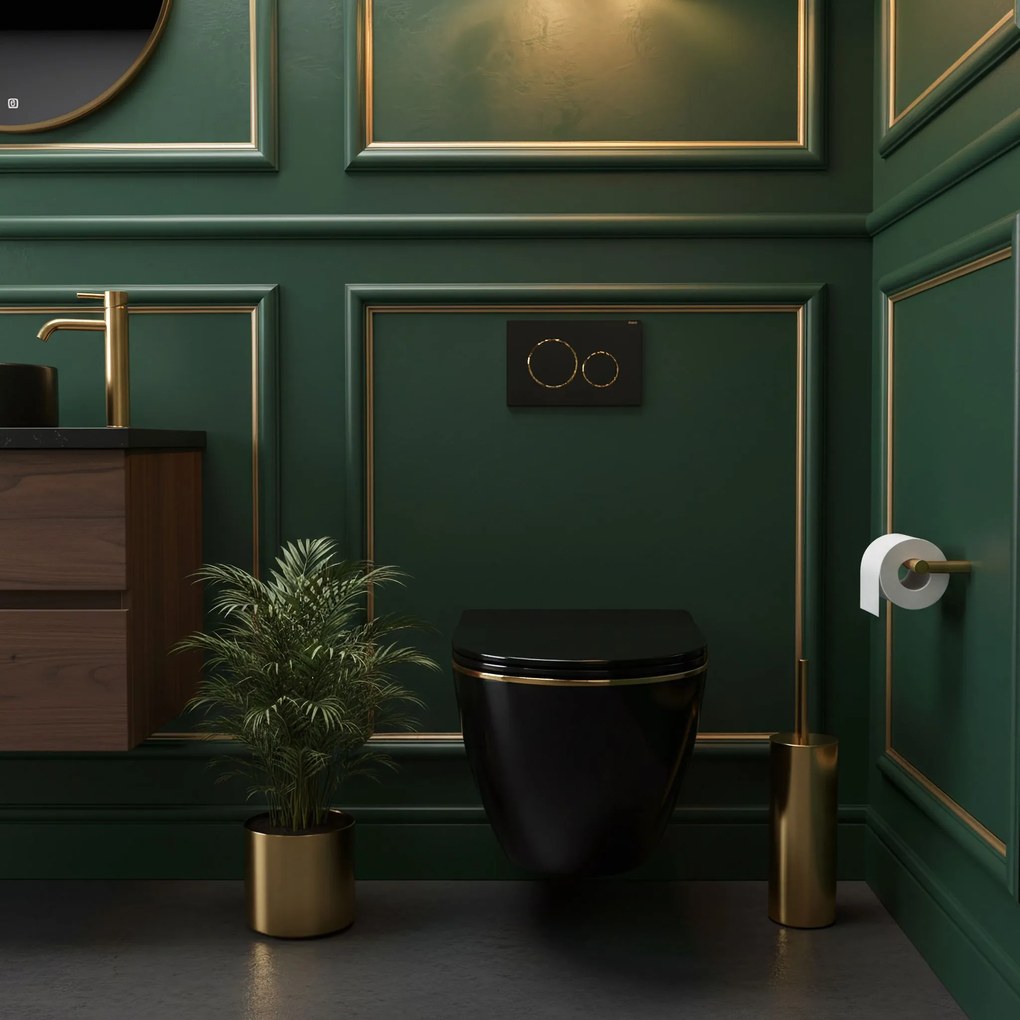 тоалетна чиния Rea Carlo Mini Tornado Black Gold Egde