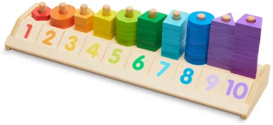 Melissa &amp; Doug - Дървена цветна низанка с цифри и форми