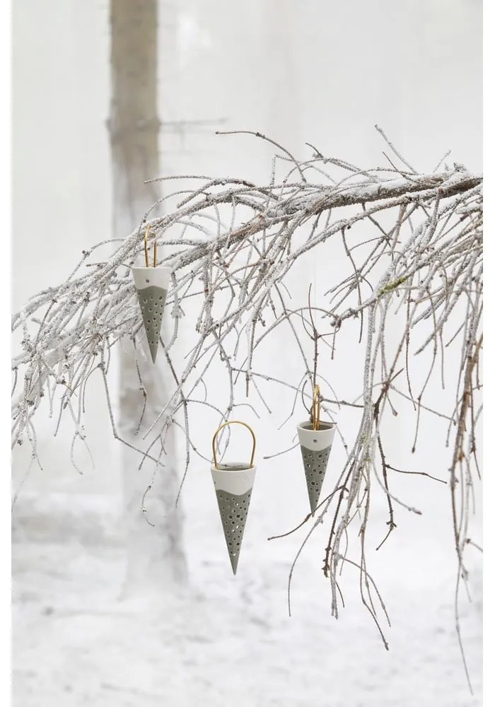 Зелена керамична висяща декорация Конус, височина 14,5 cm Nobili - Kähler Design