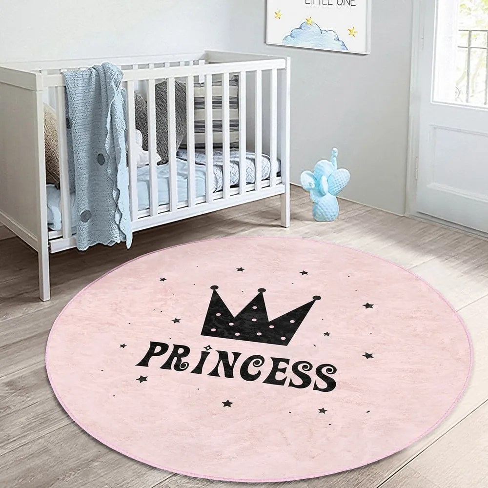 Розов детски килим ø 120 cm Comfort - Mila Home