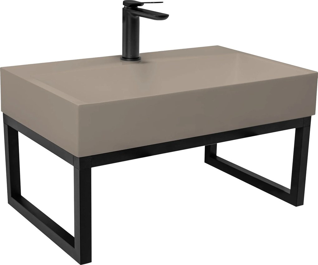 Мивка от конгломерат Rea GOYA TAUPE 70CM + стелаж