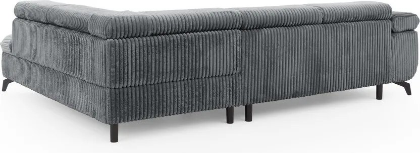 Сив ъглов диван от рипсено кадифе (десен ъгъл L форма) Marbeya – Ropez