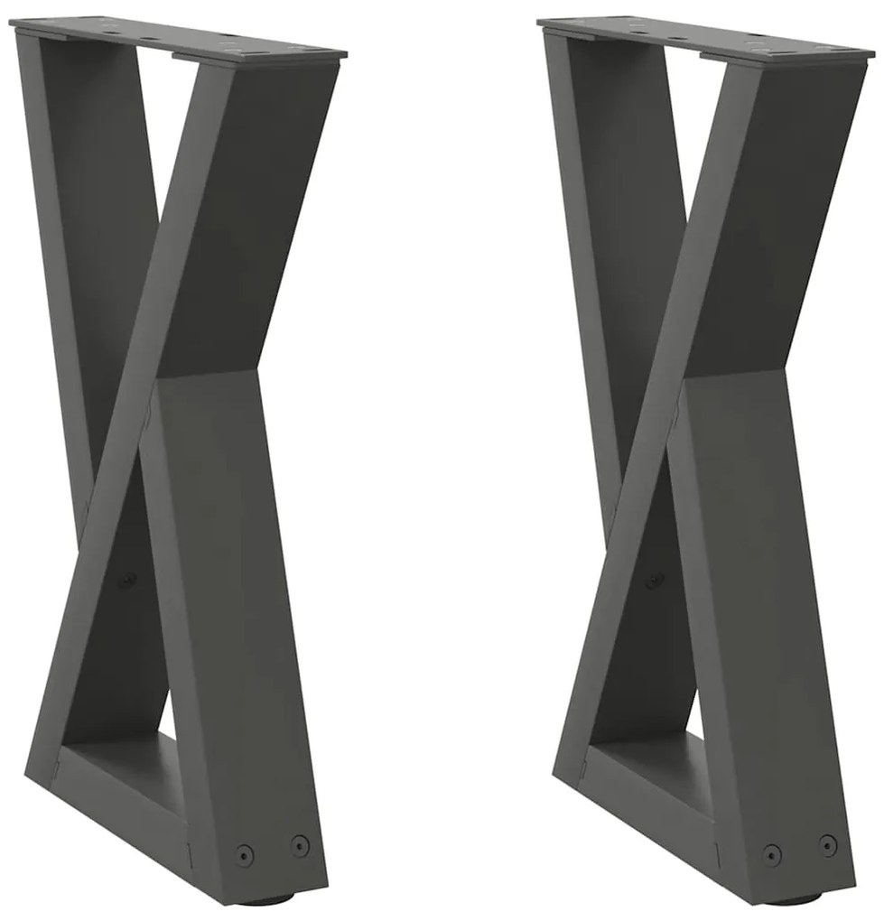 4012698 vidaXL Крака за масичка за кафе, 2 бр., антрацит, 28 x (42-43,3) см, стомана