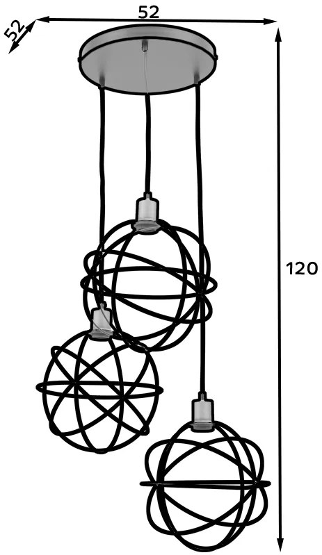 Висяща таванна лампа Olinto 3-лампи