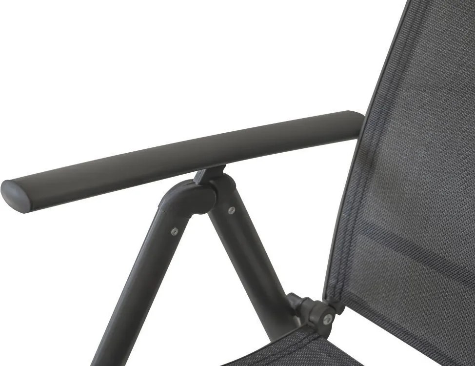 Комплект от 2 черни градински стола, регулируеми в 7 позиции