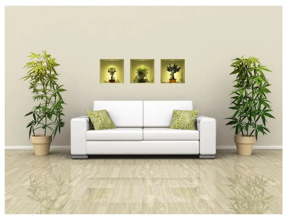 Комплект от 3 стикера с 3D ефект Bonsai Trees On Spot - Ambiance