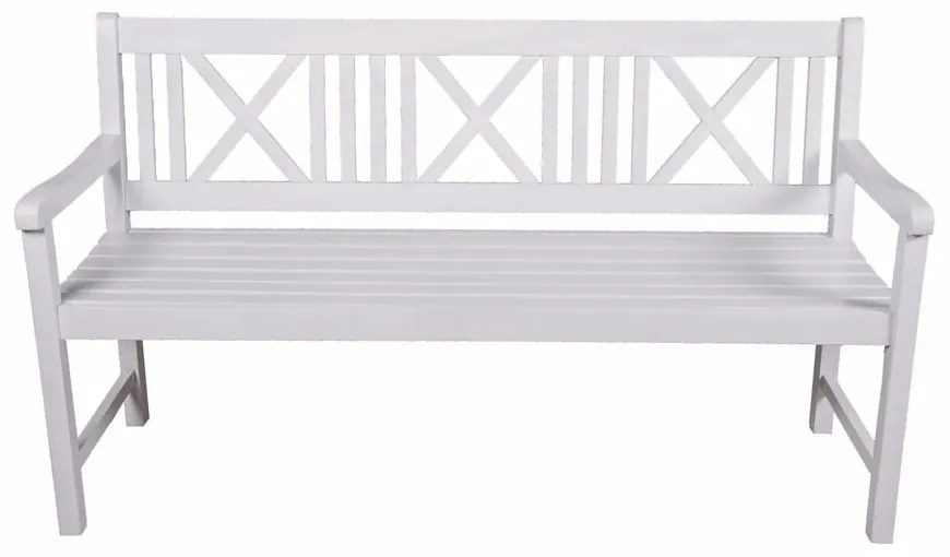 Бяла градинска пейка от масивно дърво Malmö – Garden Pleasure