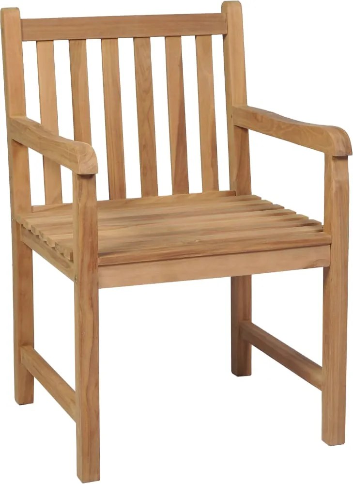 3062731 vidaXL Градински столове, 2 бр, сиви възглавници, тиково дърво масив