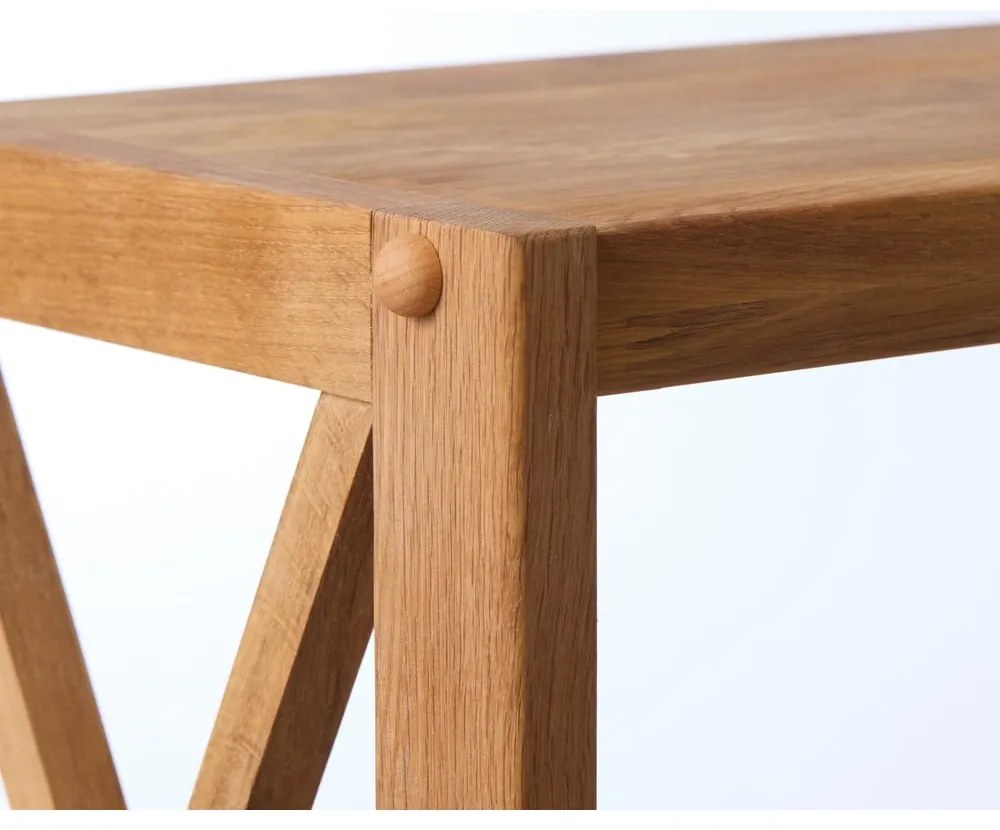 Стелаж от масивен дъб в естествен цвят 70x124 cm X-Shelf – Unique Furniture