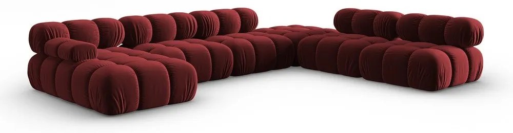 Червен кадифен диван 379 cm Bellis - Micadoni Home