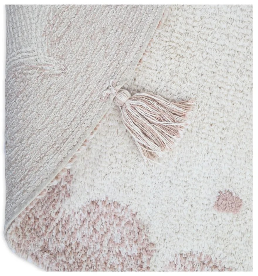 Розов и кремав ръчно изработен памучен килим, ø 110 cm Mallen - Nattiot