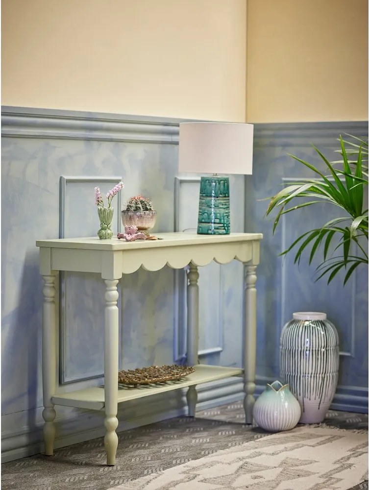 Светлозелена конзолна маса от масивен бор 36x106 cm Salla – Bloomingville