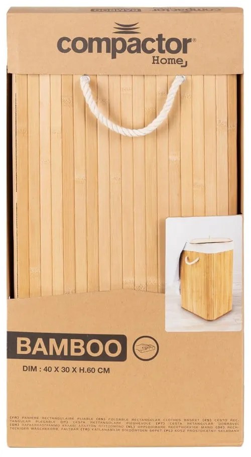 Бамбуков кош за пране в естествен цвят 78 л Bamboo – Compactor