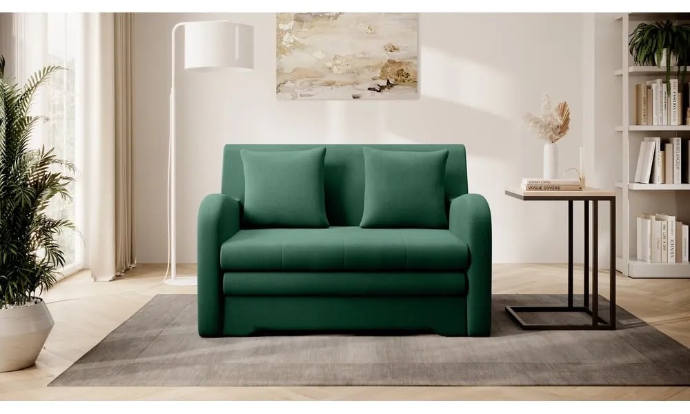 Зелен кадифен сгъваем диван 130 cm Ario – ELTAP