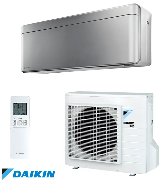 Инверторен климатик Daikin Stylish FTXA20BS + RXA20A, 7000 BTU, 15 м2, A+++, Wi-Fi, R-32, Сив