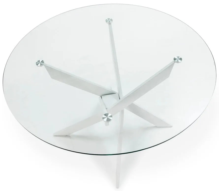 Кръгла маса за хранене със стъклен плот 120x120 cm Ruth - Marckeric