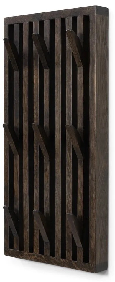 Тъмнокафява стенна закачалка от масивен дъб Parco – Spinder Design