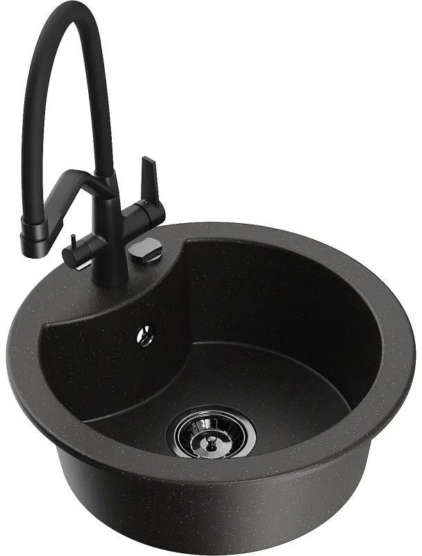 Mexen Diego гранитна мивка с 1 отделение с кухненски смесител Duo,