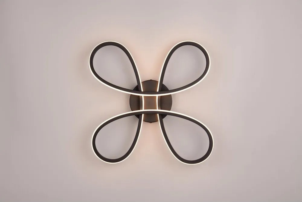 Черна LED светлина за таван 40x40 cm Fly - Trio