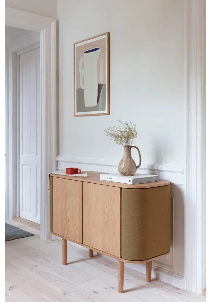 Нисък скрин в черно-кафяво от дъб 109x75 cm Treasures - UMAGE