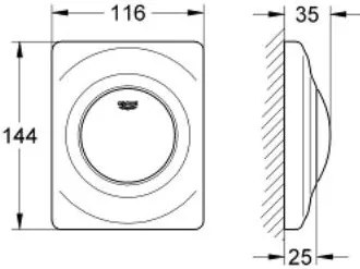 Задействаща плоча Grohe Surf-Satine Matte