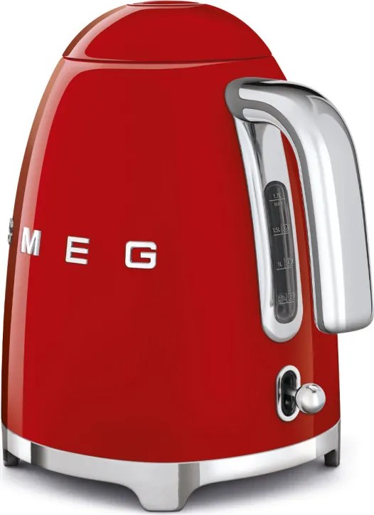 Електрическа кана SMEG KLF03RDEU, 2400 W, 1.7 л, 360° основа, Гланцово покритие, Червен