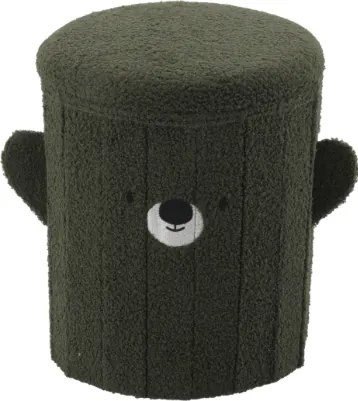 Симпатичен детски сгъваем пуф с място за съхранение тъмно бежово