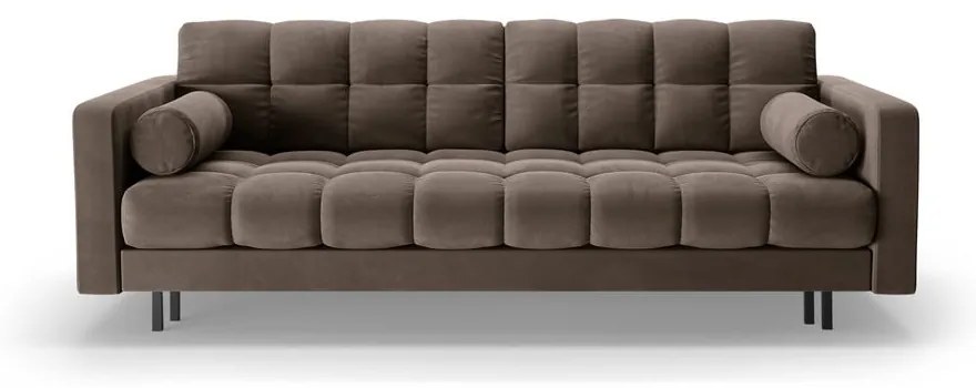 Кафяв кадифен разтегателен диван с място за съхранение 222 cm Bali – Cosmopolitan Design