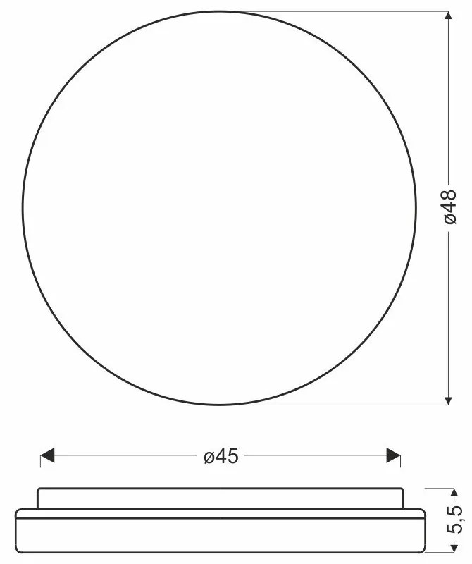 LED осветително тяло за таван в естествен цвят ø 48 cm Gandava - Candellux Lighting