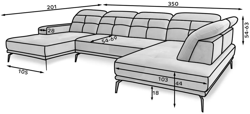 Ъглов диван Lamotta II-Left-Roz