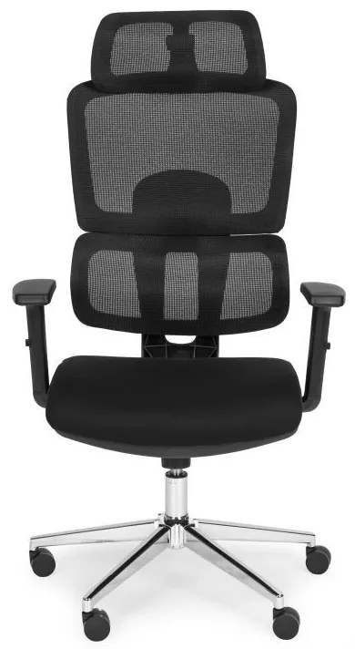 Ергономичен офис стол от мрежа с регулируема облегалка за глава